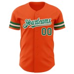 Maglia da baseball autentica personalizzata Kelly Green-White Orange