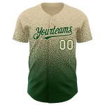 Maglia da baseball autentica, verde sbiadito, personalizzata, crema, moda
