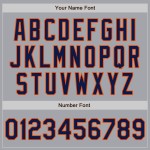 Maglia da baseball autentica grigia blu navy-arancio personalizzata Maglia da baseball autentica grigia blu navy-arancio personalizzata