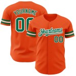 Maglia da baseball autentica personalizzata Kelly Green-White Orange