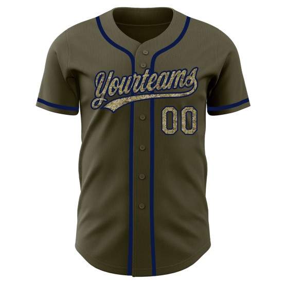 Maglia da baseball Olive Authentic per il servizio personalizzato Salute Camo-Navy Maglia da baseball Olive Authentic per il servizio personalizzato Salute Camo-Navy