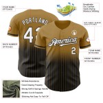 Maglia da baseball Pinstripe personalizzata in oro, stile vintage, bianca e nera, autentica, sbiadita