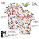 Maglia da baseball autentica personalizzata Firely White Bowling 3D Design rosso Maglia da baseball autentica personalizzata Firely White Bowling 3D Design rosso