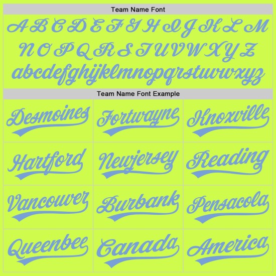 Maglia da baseball leggera retrò personalizzata autentica, verde neon, blu e bianca Maglia da baseball leggera retrò personalizzata autentica, verde neon, blu e bianca
