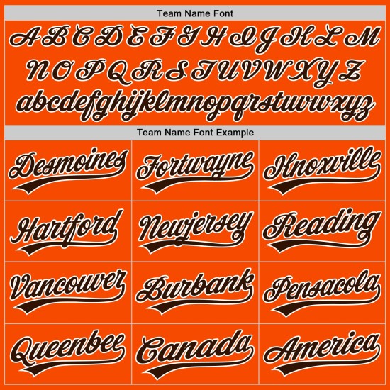 Maglia da baseball arancione autentica, marrone e bianca, personalizzata