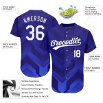 Maglia da baseball autentica, design 3D bianco-blu navy, modello personalizzato, reale Maglia da baseball autentica, design 3D bianco-blu navy, modello personalizzato, reale