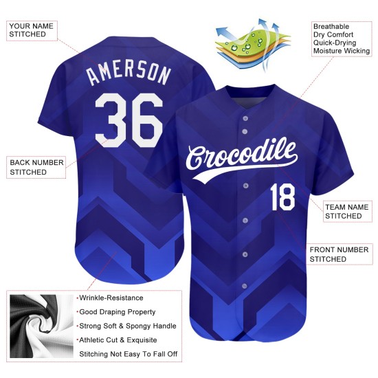 Maglia da baseball autentica, design 3D bianco-blu navy, modello personalizzato, reale Maglia da baseball autentica, design 3D bianco-blu navy, modello personalizzato, reale