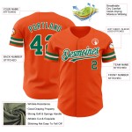 Maglia da baseball autentica personalizzata Kelly Green-White Orange