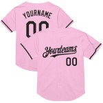 Maglia da baseball autentica rosa retrò in rete leggera nera personalizzata Maglia da baseball autentica rosa retrò in rete leggera nera personalizzata