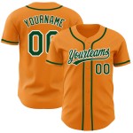 Maglia da baseball arancione Bay Authentic Green-White personalizzata Maglia da baseball arancione Bay Authentic Green-White personalizzata