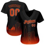 Maglia da baseball San City Fashion, arancione-grigio sfumato, 3D Francisco, edizione nera personalizzata, autentica Maglia da baseball San City Fashion, arancione-grigio sfumato, 3D Francisco, edizione nera personalizzata, autentica