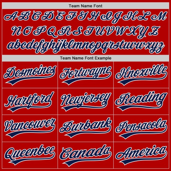 Maglia da baseball personalizzata autentica rossa retrò blu navy e bianca Maglia da baseball personalizzata autentica rossa retrò blu navy e bianca