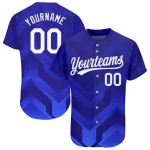 Maglia da baseball autentica, design 3D bianco-blu navy, modello personalizzato, reale Maglia da baseball autentica, design 3D bianco-blu navy, modello personalizzato, reale